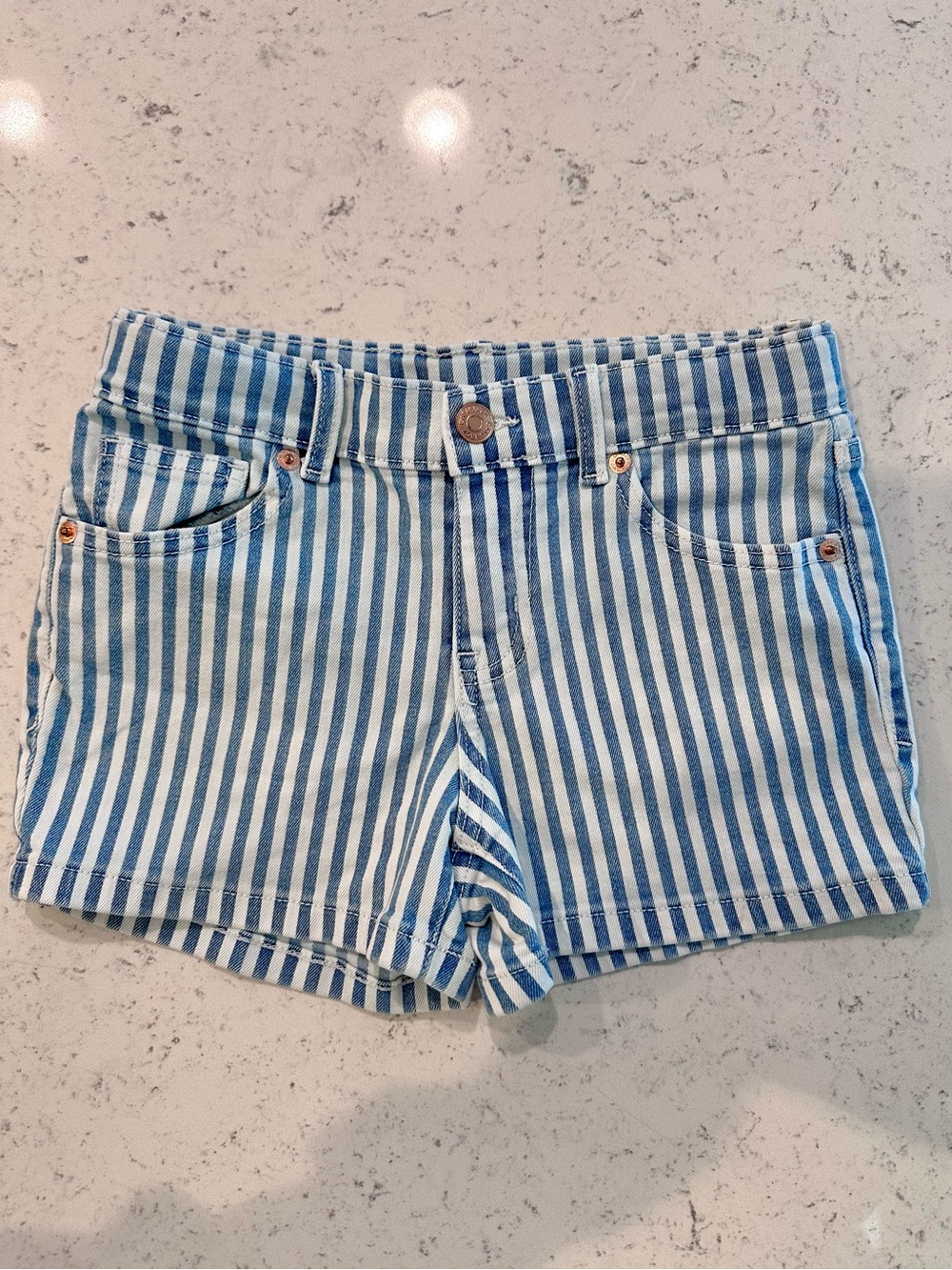Cat & Jack Blue and White Striped Shorts